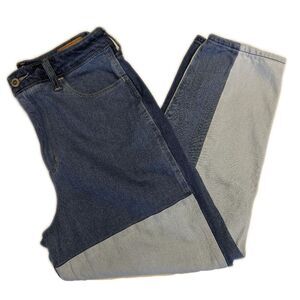 Hollister colorblocked ultra high rise mom jeans, vintage stretch, 28/7 short